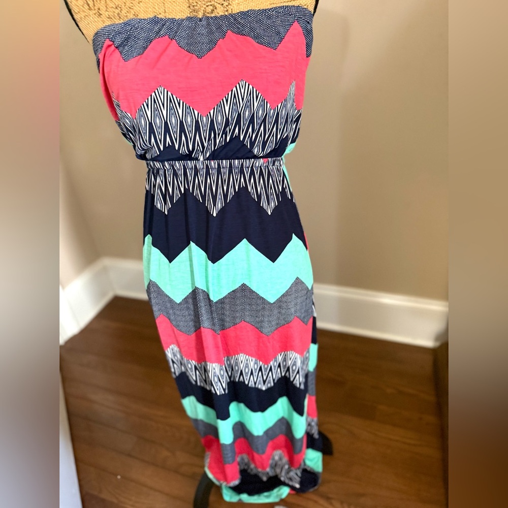 Colorful Chevron Maxi Dress